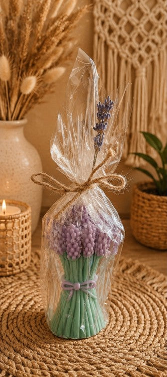 Lumanare Handmade din Ceara Naturala cu Aroma de Lavanda - Relaxare si Liniste